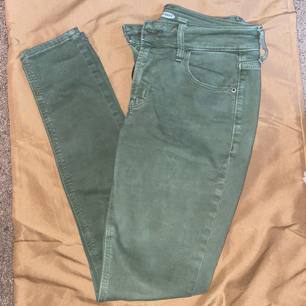 Green jeans. Old Navy